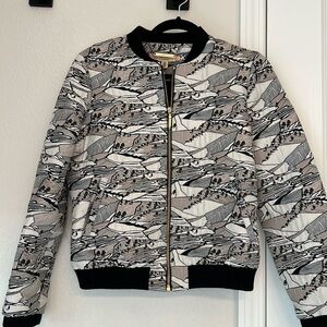 Ted Baker Black and White Patterned Bomber Jacket